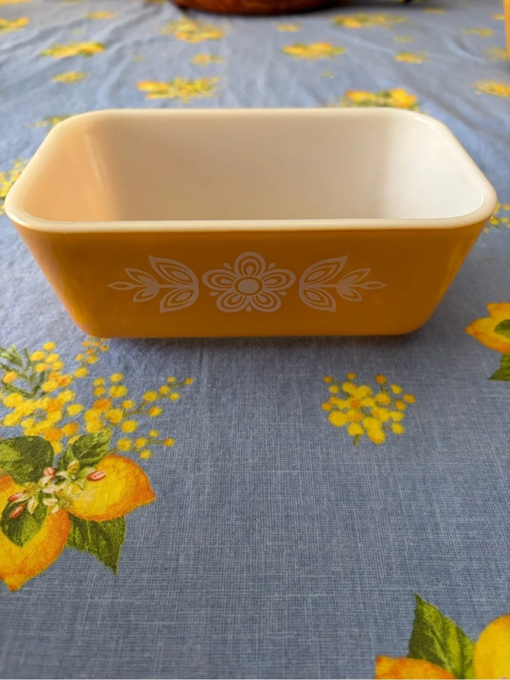 Pyrex Yellow Floral Rectangular Baking Dish-vintage